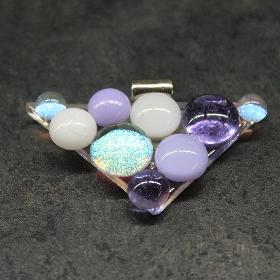 H�romsz�g bubor�k lila-feh�r med�l